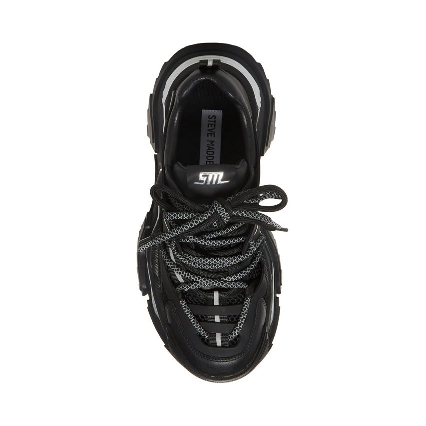 Black Steve Madden Power Women's Sneakers | PH 795816AO